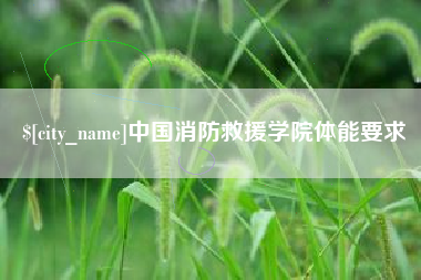 汉川中国消防救援学院体能要求