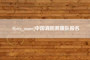 汉川中国消防救援队报名