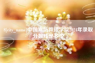 汉川中国消防救援学院2024年录取分数线是多少