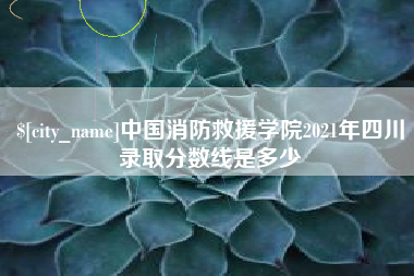 汉川中国消防救援学院2021年四川录取分数线是多少