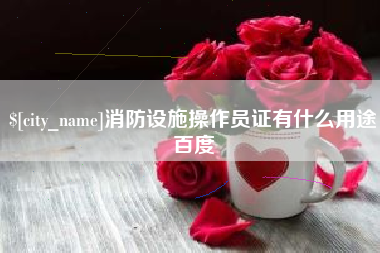 汉川消防设施操作员证有什么用途百度