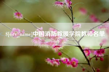 汉川中国消防救援学院教师名单
