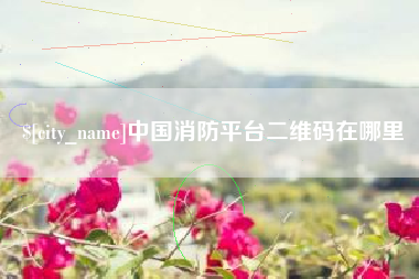 汉川中国消防平台二维码在哪里