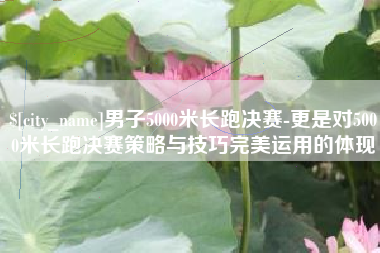 汉川男子5000米长跑决赛-更是对5000米长跑决赛策略与技巧完美运用的体现