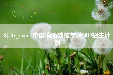 汉川中国消防救援学院2019招生计划