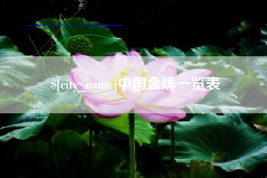 汉川中国金牌一览表
