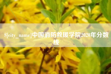 汉川中国消防救援学院2020年分数线